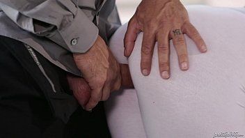 play How hard his cock is, he gives it a hole in the bottom through tights