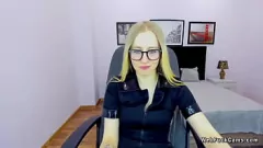 play Sultry Belarusian Blonde in Glasses Exposes Small Tits on Webcam